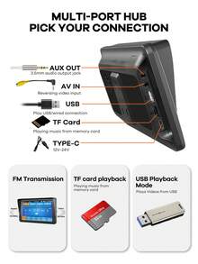 REMAX 7-Inch Universal Car Display Monitor; Built-In Wireless CarPlay And Android Auto; Plug And Play; Car Display Monitor; Touchscreen; Quick Install Car Accessories; Fit For All Car Models; Automotive Parts; Car Accessories; Car Essentials - M15 - View 10