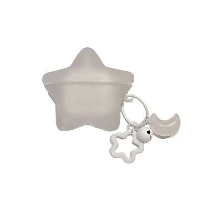 Ốp bảo vệ bằng silicon hình dạng bất đối xứng, thiết kế ngôi sao 3D trong suốt phát sáng trong bóng tối, tương thích với tai nghe không dây Bluetooth Pro thế hệ thứ 3/4. Quà tặng sinh nhật, quà tặng kỷ niệm.