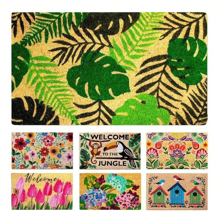Coir Door Mats Outdoor, Door Mat Outside Entrance, Welcome Mat Indoor, Doormat Outdoor, Funny Door Mats Outside, Coir Doormat 16\X27.5\ (Tropical) - Tropical - 查看 1