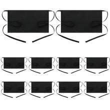BOHARERS Waist Apron With 3 Pockets - Black Waitress Waiter Server Short Aprons - B-10包黑色 - 查看 1