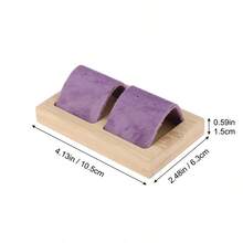 Bamboo And Wood Velvet Stud Storage Rack Jewelry Display Rack Earring Storage And Display Rack - 2 People - View 16