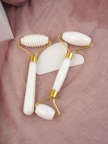 3pcs Double Head Massage Roller Set | Face & Meridian Gua Sha Tools | Therapy Gua Sha Massage Kit | Portable Gua Sha Set (7 Color Options) - Multicolor - View 4