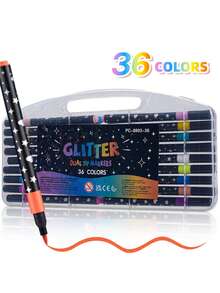12/24/36/48 Colors Direct Liquid Acrylic Paint Marker Sets Professional Drawing Soft Brush Tip Pens And Markers, Acrylic Paint Pens Graffiti For Wood, Stone, Canvas, Glass, Fabric, Egg, Rock Painting And DIY Crafts Art Supplies Back To School Christmas Gift - Multicolor - View 10