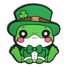 9/15PCS Cute Green Hat Animal St. Patrick's Day Series Shoe Charms Set, PVC Shoe Decorations For Beach Bag, Shoe Accessories Charms, Gift Idea For Birthday Christmas Valentine's Day Halloween Party Favors,Shoe,Spring Summer Picks,Brides Maid Gifts,Room,Bedroom Deccor,Bedroom Deccor,Beach,Travel,For Men,For Women,Vacation - Multicolor - View 6