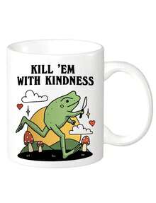 Taza de cerámica con cita inspiradora de rana, 325 ml, con cita positiva. Regalo para amantes de las ranas. Taza con diseño de rana. Regalo original y divertido para cumpleaños y Navidad. Es una taza de agua personalizada y original, ideal tanto para - Blanco - Ver 1