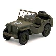 TendenciaAuto Escala 1:32  Willys Mb 1941 Welly Metal Pull Back Verde MilitarCalidad premium - Verde militar - Ver 1