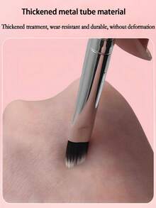 1pc Dual-Ended Angled Eyebrow Powder Brush, Spiral Lash Curler, Portable Makeup Brushes, Eyeshadow Brush, Eyebrow Grooming Brush - Multicolor - View 3