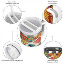 Bitcoin Cat Car Cup - Cute Cryptocurrency Cat Driving Retro Truck Design, 40oz Stainless Steel Insulated Cup With Handle And Straw, Double-Layer Vacuum Insulation, Spill-Proof Lid - Suitable For Home, Office, Gym, Travel - Gift For Bitcoin And Cat Lovers, Fitness Water Bottle, Bright Patterns, Durable Drink Container, Large Capacity Mug, Suitable For Fitness Enthusiasts - 1個 - 查看 5