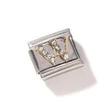 1pc DIY Modular Bracelet With Letter Elements, Crystal Rhinestone Design, Urban Casual Style, Decorative Essential, Muted Autumn Tones, Local , Practical Fashion, Charming Look, Stainless Steel Jewelry, Autumn Office Style, Party Outfit Guide