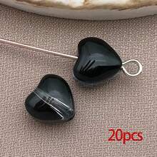 20pcs Heart Transparent Glass Beads Valentine's Day Glass Heart Crystal Spacer Loose Beads For Women DIY Jewelry Making Craftings Bracelets Necklaces Earrings Beading Projects - Multicolor - View 37