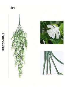 1/2/4pcs 30.31 Inch Artificial Eucalyptus Hanging Basket With Eucalyptus Leaves And Wax Flower Decor, UV-Resistant Fake Green Plant, Suitable For Outdoor Patio, Garden, Wedding Aisle, Indoor Bedroom, Living Room Wall Hanging Decor, Birthday, Graduation Ceremony - Green - View 12