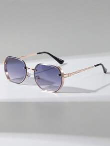 نظارة شمسية للنساء بإطار معدني هندسي مربع كامل مع عدسات ملونة، تصميم كلاسيكي فاخر، مناسبة للموضة المستوحاة من إنستغرام، مناسبة للعطلات والأعمال والمناسبات الرسمية - متعدد الألوان - مشاهدة 7
