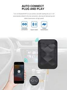 三合一安卓14无线CarPlay车载系统适配器，即插即用无线车载智能电视盒 - 2GB+16GB