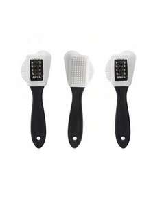 1支S型麂皮清洁刷，塑料鞋刷，三面刷，适用于麂皮、磨砂皮、雪地靴，铜丝鞋刷，衣物刷 - 彩色 - 查看 8