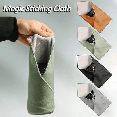 Self-Adhesive Magic Camera Lens Bag Portable Electronic Equipment Protective Sticking Cloth Cosmetic Pouch Stylish Travel Organizer Festival Gifts & Daily Use