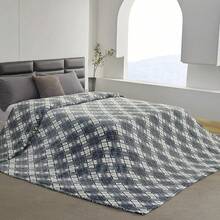 Oversized King Fleece Blanket 120x120 Inches, Seamless Soft Cozy 3D Jacquard Flannel Blanket 10'x10' Extra Large For Bed, Sofa, Couch, Travel & Camping, California King Throw, Purple - Wave CT21NV - 達瑞格雷 - 鑽石 - 查看 2