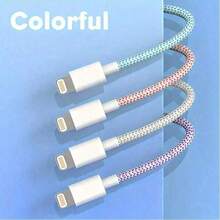 1pc 3.3ft/100cm Braided Data Cable, Durable High-Efficiency Data Transfer Fast Charging Cable Compatible With IPhone 14 Pro Max/14 Pro/14 Plus/14/13/12/11/XS/XR/8/7/6/ Series - Multicolor - View 2