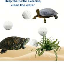 1 Set Suction Cup Square Turtle Feeding Ring With 4 Nitrification Balls, Fish Food Container And Aquatic Toy - One Size Fits All - View 3