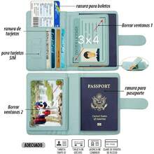 Porta de Pasaporte de Cuero PU, Funda para Pasaporte con Bloqueo RFID, Billetera de pasaporte, Titular de Pasaporte de Billetera de Viajes con Soporte para la Pluma para Mujeres/Hombres (Agua Verde),36987555 - Mostaza Amarilla - Ver 6