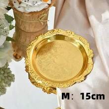 4件套金属蛋糕盘，下午茶点心托盘，客厅杯垫，零食盘，水果盘，首饰收纳盘，装饰品，厨房用品，圣诞礼物 - 彩色 - 查看 12