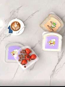 1pc Lunch Box/Sandwich Box/Bread Box, Kitchen Supplies, Christmas Supplies, School Supplies - Multicolor - View 4