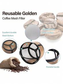 2 Piezas Filtro para Cafetera,Filtro de Café Reutilizables,Filtro para Cafetera de Goteo con Mango,Cafetera 12 Tazas Inoxidable Filtro Permanente,Utilizado Para Maquinas De Cafe y Cerveceros,37294136 - Multicolor - Ver 2