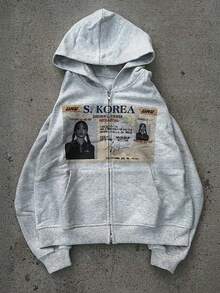 2025 New Y2k American Retro  Zipper Cardigan Street Style Printing Men's And Women's Same Hoodie Wholesale - 2 - 查看 1