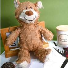 1pc LANGXINGCS Pet Toy, Cute Plaid Pattern Bear Toy, Dog Toy That Makes Sound When Pressed, Chew Toy For Large, Medium And Small Dogs, Pet Supplies