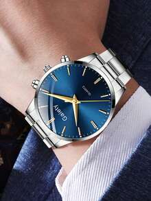 4PCS Silver Alloy Strap Men's Watch Set Business Fashion Classic Digital Scale Dial Quartz Watch Bracelet Necklace Set Suitable For Daily Clothing Matching Or Holiday Gifts - Multicolor - View 5