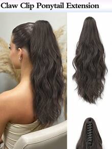 16 Inch Ponytail Extensions Claw Clip In Ponytail Hairpiece Synthetic Pony Tails Hair Piece Natural Wavy Hairpieces Party Daily For Women - Multicolor - View 11