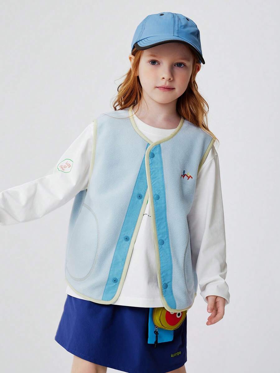 mini bala 女童防静电抓绒外套，男女通用，保暖抓绒面料，户外穿着，春季 - 冰藍 - 查看 1