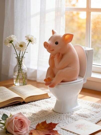 1pc Pig Statue Mini Pig Figurine, Resin Home Decor, Lucky Animal Garden Statue For Micro Landscape