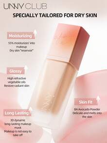 unny club 30g Super Stay Full Coverage Liquid Foundation, For Dry Skin, Moisturizing & Glossy & Skin Fit &Long Lasting, Flawless, Invisible Pore, With Plant Extract, Active Wear Makeup, Transfer, Sweat & Water Resistant, Moisturizing Shimmer, Porcelain - #Y01(mới) - Xem 6