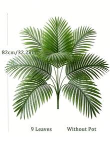 Kmitang 75-82cm Large Artificial Palm Plant, Fake Tropical Banana Tree Branches, Plastic Monstera Leaves, Suitable For Home, Office, Hotel Indoor/Outdoor Decor, Excluding Planter, 1pc - Green - View 11
