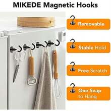 MIKEDE Magnetic Hooks 15Pack 28lbs+ Magnet Hook 2025 Cruise Cabin Ship Essentials Heavy Duty Strong Magnets Refrigerator Fridge Hanging For Classroom Beach Vacation Kitchen Grills Home ﻿ - 28lbs-55pcs-black - View 4
