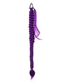 One-Piece Set Of 38-Inch Purple Braided Long Braided Ponytail Wig, Heat Resistant, Easy To Wear, Suitable For Everyday Wear And Holidays. - Multicolor - View 12