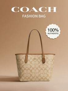 Coach Túi xách nhỏ gọn kiểu dáng thành thị, chất liệu vải canvas cổ điển, túi đeo vai nữ, phong cách thường ngày - CN733 IMNLJ - Màu Khaki - Xem 1