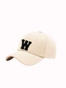 1pc Kids A-Z Letter Navy Blue Baseball Cap, Adjustable Strap, Fashionable Sports Sun Hat With Hook And Loop Closure, Suitable For 3-8 Years Old Boys And Girls, Suitable For School - Beige - View 6