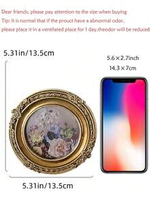 1个复古树脂相框，照片架，金色椭圆形相框 – 法式乡村风格家居装饰 - 彩色 - 查看 9