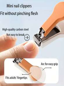 Nail Care Set - Cartoon Design, Portable - Round Blade Design - Prevent Accidental Injury - Nail Clipper With Debris Collection Function - PP + Stainless Steel Material - Multicolor - View 5