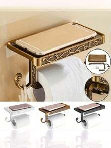 1/2/3PCS Rak Toilet Multifungsi Vintage - Kuningan Motif Bunga Tahan Lama, Rak/Batang/Pengait Ponsel/Aroma untuk Dewasa, Kamar Mandi/Dapur/Pintu Masuk/Kamar Tidur, Musim Panas (Penyimpanan Vintage/Pengatur Multifungsi/Aksesori Kamar Mandi Kuningan) - Beraneka warna - View 3