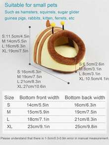 1个动物造型布艺软窝，半封闭式，适合仓鼠/豚鼠等小型宠物，四季皆宜 - 彩色 - 查看 2