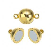 2/3pcs Round Smooth Magnetic Clasp Couples Bracelet Necklace Scarf Connector, DIY Accessories - Large Round Magnetic Clasp - View 6