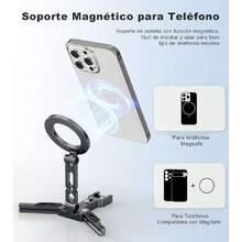 Tripie Magnético para Celular , Mini Palo Selfie Trípode de Aluminio de Bolsillo con Anillo Magnético, Soporte Compatible con  17/16/15/14/13/12 Y Todos los Teléfonos Móviles,36981768 - Multicolor - Ver 5
