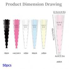 200pcs Valentine's Day Flower Bouquet Packaging Bags, Floral Wrapping Bags, Mermaid Shaped Transparent Packaging Bags, English Letter Pattern Packaging Bags, Love Expression Packaging Bags, Flower Shop Holiday Party Flower Bags - Multicolor - View 17