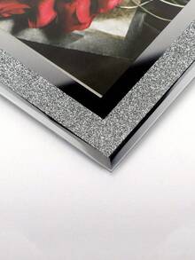 闪光玻璃相框，适用于照片、海报、房间装饰、情人节礼物、收纳盒，经典欧式风格，竖款长方形设计，饰以精致细节，可壁挂或桌面摆放，适用于婚礼、家居、办公室、客厅或生日礼物，坚固耐用，外观优雅。 - 彩色 - 查看 2