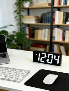 Đồng hồ báo thức kỹ thuật số LED đa chức năng, đồng hồ báo thức điện tử màn hình LED kỹ thuật số chạy bằng USB, hiển thị nhiệt độ, ngày tháng, giờ 12/24, dùng pin, trang trí nhà cửa, trang trí phòng ngủ (không bao gồm pin), quà tặng ngày lễ, quà sinh nhật, quà tốt nghiệp. - Vỏ màu đen, màn hình đen - Xem 5