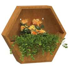 Wall Planters 2 Pcs Rusty Corten Steel 46x10x40 Cm - Brown - View 4