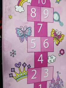 1件粉色数字图案轻便防滑室内可水洗涤纶地毯 - 彩色 - 查看 7