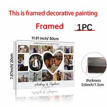 1pc Valentines Day LOVE Word Photo Collage Frame Editable TEMPLATE Printable Personalized Valentine's Heart Poster,Anniversary Gift Valentines Day Customized Wall Art,Pictures Custom Photo,Customizable Things, Optional Frame.Room Decor - Multicolor - View 15